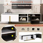 Mobile TV Bestier 66,7 pollici, lusso leggero, per TV fino a 70 pollici, mobile TV moderno con gambe in metallo, 1 cassetto, 2 armadietti per soggiorno