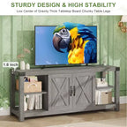 CuisinSmart Mobile TV da fattoria in legno per TV fino a 65'', tavolo consolle multimediale per TV con ripiani regolabili e 2 armadietti, per soggiorno e camera da letto