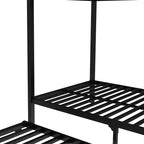 Bellemave Letto a castello Twin XL su Twin XL con letto estraibile a rotelle, struttura in metallo resistente per letto triplo, sponde di protezione, silenzioso, nero