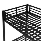 Bellemave Letto a castello Twin XL su Twin XL con letto estraibile a rotelle, struttura in metallo resistente per letto triplo, sponde di protezione, silenzioso, nero