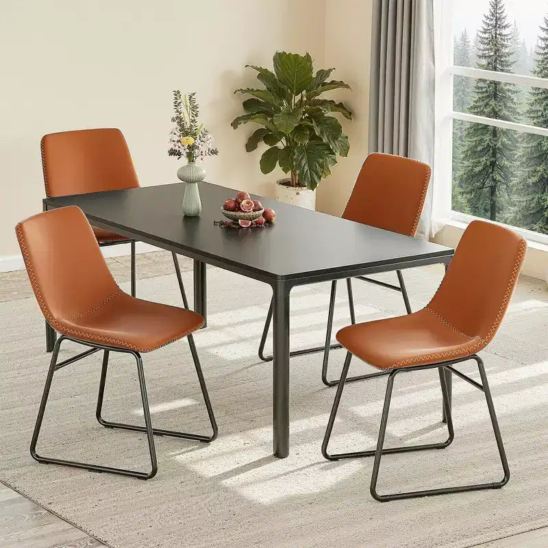 MAYEERTY Set di 4 Sedie da Cucina e Sala da Pranzo Blu Scuro - Sedute Eleganti per i Tuoi Spazi Dining