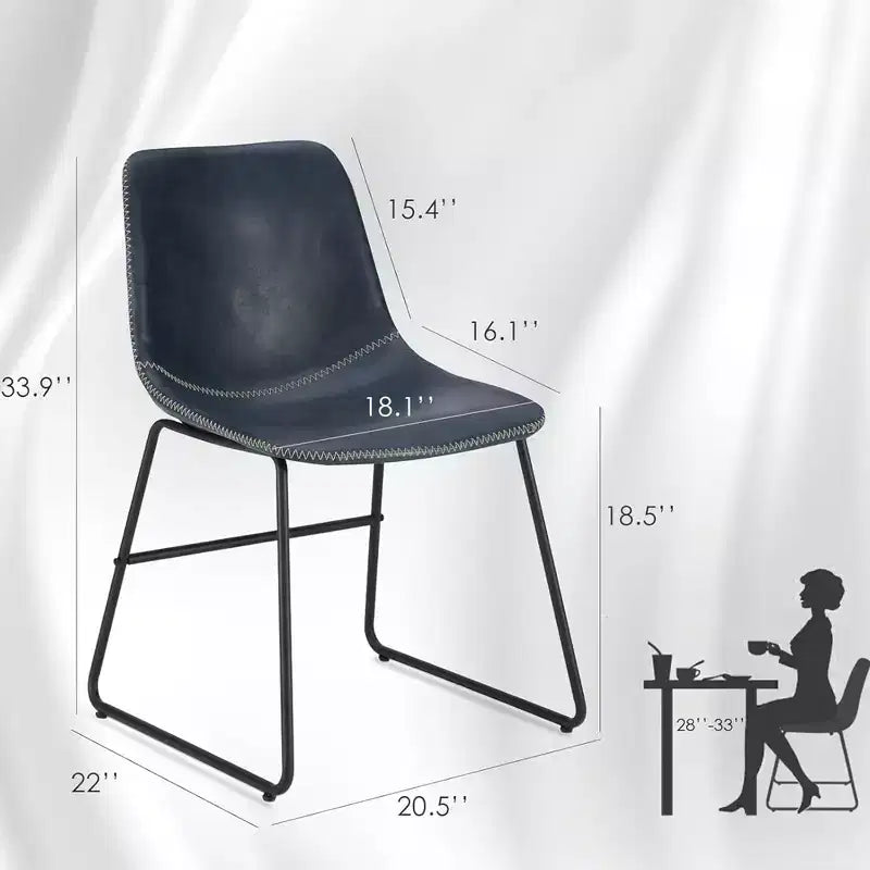 MAYEERTY Set di 4 Sedie da Cucina e Sala da Pranzo Blu Scuro - Sedute Eleganti per i Tuoi Spazi Dining