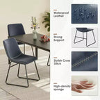 MAYEERTY Set di 4 Sedie da Cucina e Sala da Pranzo Blu Scuro - Sedute Eleganti per i Tuoi Spazi Dining