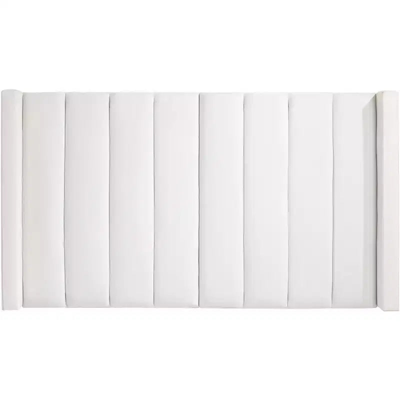 55 Downing Street Trent Channel Tufted White Fabric Queen Hanging Headboard