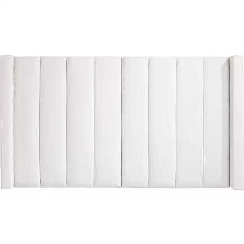 55 Downing Street Trent Channel Tufted White Fabric Queen Hanging Headboard