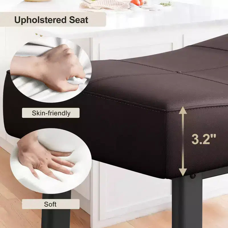 GustoWave Set di 4 Sgabelli da Bar, Sgabelli Imbottiti da 24 Pollici Altezza Bancone con Superficie Curva, per Isola Cucina, Bar di Casa