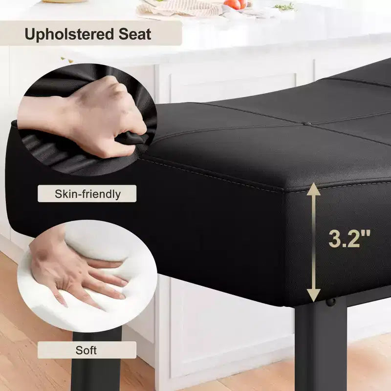 GustoWave Set di 4 Sgabelli da Bar, Sgabelli Imbottiti da 24 Pollici Altezza Bancone con Superficie Curva, per Isola Cucina, Bar di Casa