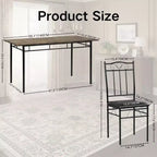 FurnitureR Tavolo da Pranzo Rettangolare con 6 Sedie in Pelle PU, Set Tavolo da Cucina per 4-6 Persone, Marrone Vintage/Nero