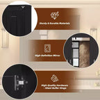 FAMYYT 35 pollici L x 28 pollici A Armadietto dei medicinali rettangolare in MDF con specchio, cerniere a chiusura rallentata, 8 ripiani, nero