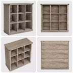 GustoWave Scaffale Organizzatore a 9 Cubi, Libreria in Legno da 95 cm per Ingresso, Librerie Basse Lunghe per Soggiorno