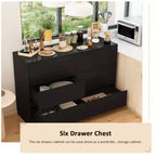 Famapy Credenza a buffet intelligente girevole/allungabile con 6 cassetti, piano d'appoggio esteso, tappetino antiscivolo, tavolo da pranzo rotante, isola cucina/dispensa