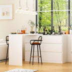 Famapy Credenza a buffet intelligente girevole/allungabile con 6 cassetti, piano d'appoggio esteso, tappetino antiscivolo, tavolo da pranzo rotante, isola cucina/dispensa