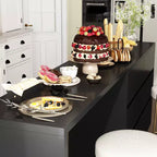 Famapy Credenza a buffet intelligente girevole/allungabile con 6 cassetti, piano d'appoggio esteso, tappetino antiscivolo, tavolo da pranzo rotante, isola cucina/dispensa