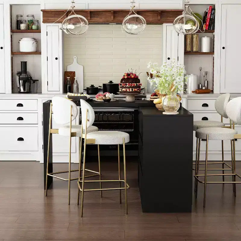 Famapy Credenza a buffet intelligente girevole/allungabile con 6 cassetti, piano d'appoggio esteso, tappetino antiscivolo, tavolo da pranzo rotante, isola cucina/dispensa