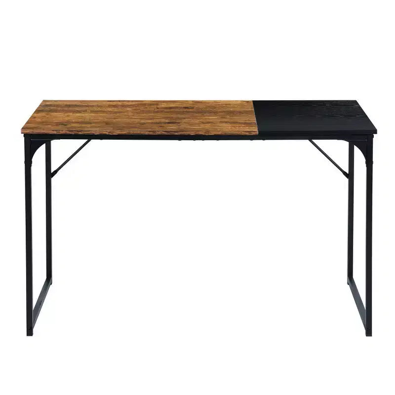 urnitureR 47.2 Tavolo Home Office Scrivania Semplice per Computer Laptop PC con Robusta Struttura in Metallo per Studio, Marrone&Nero