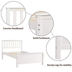 Letto a piattaforma in legno per letto singolo con testiera, pediera e doghe in legno, noce