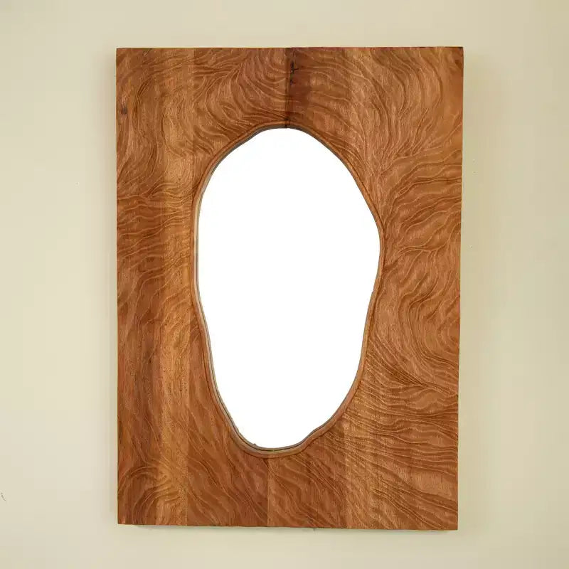 GDFStudio Rhea Vintage Rosewood Decorative Wall Mirror