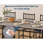 Set da pranzo per 4 persone, tavolo da cucina marrone con 2 sedie e panca, tavolo e panca con spazio contenitore, set da pranzo di 4 pezzi per spazi piccoli