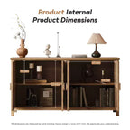 GDFStudio Andre, mobile credenza rustico in legno di abete con 4 ante, 152,4 cm