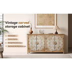 GDFStudio Andre, mobile credenza rustico in legno di abete con 4 ante, 152,4 cm