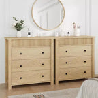 Comò e comodino scanalati a 3 cassetti, cassettiera in legno con contenitore per camera da letto, soggiorno, corridoio o ingresso