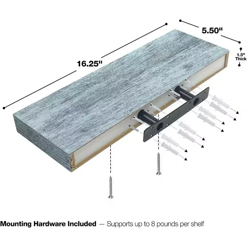 Sorbus Confezione da 2 Mensole Fluttuanti Rettangolari da 40 cm – per l'Arredamento della Casa per Esporre Trofei, Libri, Cornici e Altro Ancora