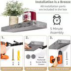 Sorbus Confezione da 2 Mensole Fluttuanti Rettangolari da 40 cm – per l'Arredamento della Casa per Esporre Trofei, Libri, Cornici e Altro Ancora
