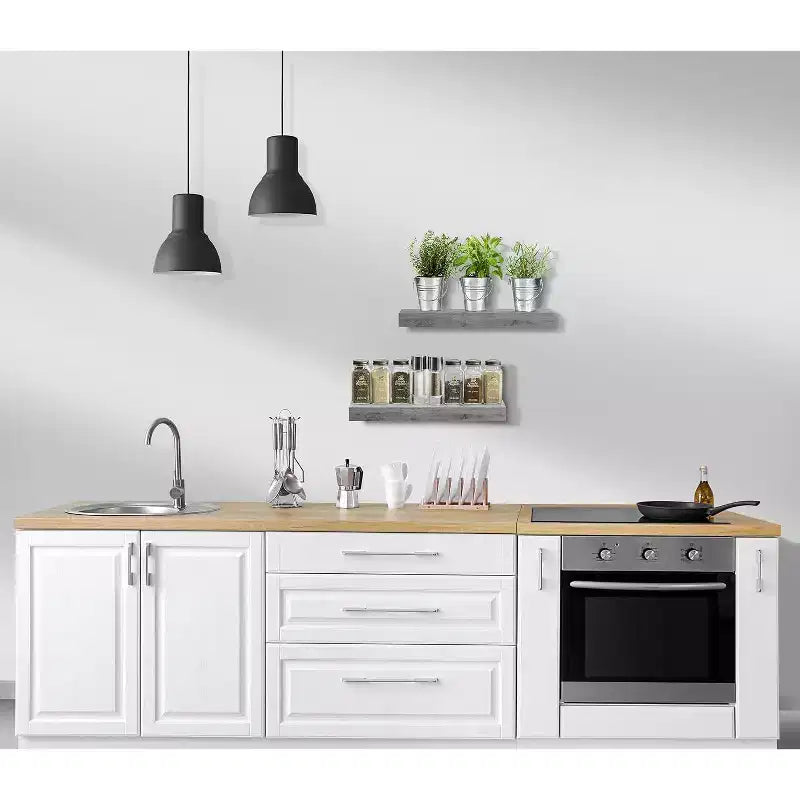 Sorbus Confezione da 2 Mensole Fluttuanti Rettangolari da 40 cm – per l'Arredamento della Casa per Esporre Trofei, Libri, Cornici e Altro Ancora