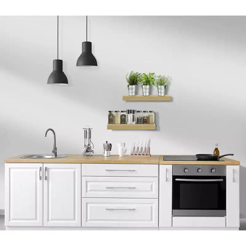 Sorbus Confezione da 2 Mensole Fluttuanti Rettangolari da 40 cm – per l'Arredamento della Casa per Esporre Trofei, Libri, Cornici e Altro Ancora