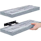 Sorbus Confezione da 2 Mensole Fluttuanti Rettangolari da 40 cm – per l'Arredamento della Casa per Esporre Trofei, Libri, Cornici e Altro Ancora