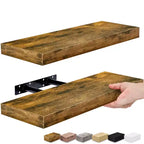 Sorbus Confezione da 2 Mensole Fluttuanti Rettangolari da 40 cm – per l'Arredamento della Casa per Esporre Trofei, Libri, Cornici e Altro Ancora
