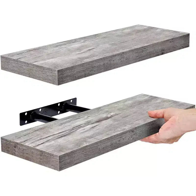 Sorbus Confezione da 2 Mensole Fluttuanti Rettangolari da 40 cm – per l'Arredamento della Casa per Esporre Trofei, Libri, Cornici e Altro Ancora