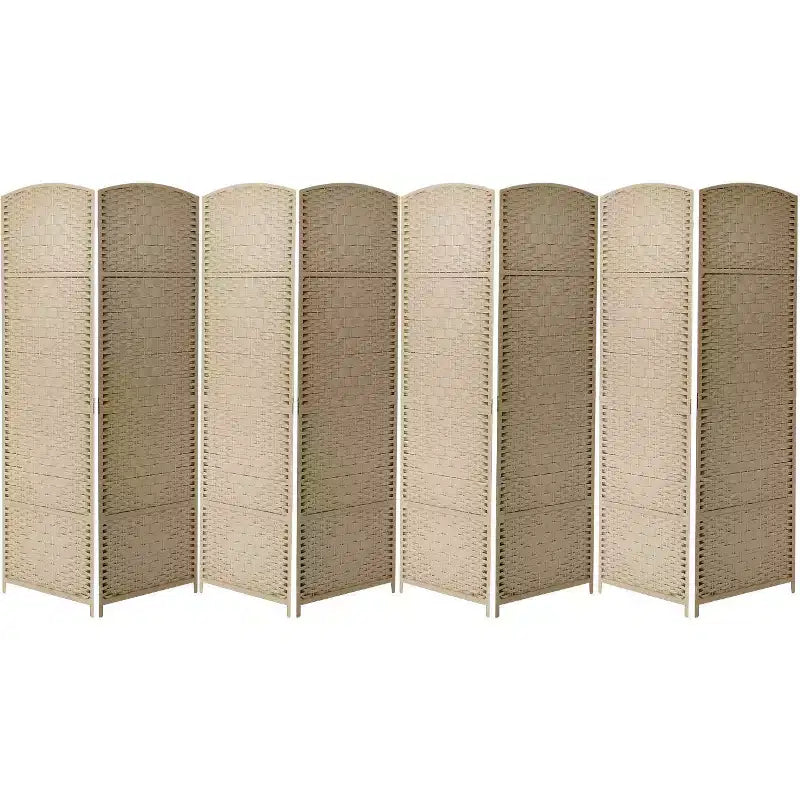 Sorbus 8 Panel Extra Wide Room Divider 6 ft. Tall - Privacy Screen, Extra Wide Double Hinged Panels, Diamond Double-Weaved