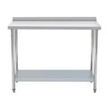 Stainless Steel Table 48x24, Heavy Duty Metal Commercial Prep Table with Storage Racks and Back Panel for Restaurant Kitchens, Home Hotel, Food Prep