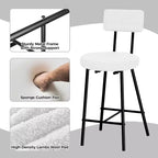 Set di 4 sedie da bar, sgabelli da bancone imbottiti con seduta rotonda, sedia da bar senza braccioli con schienale, poggiapiedi e gambe in metallo per sala da pranzo