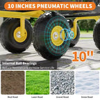 Carrello - Carrello da Esterno Pieghevole Heavy-Duty con Pneumatici Multi-Terreno da 10 pollici | Capacità 500 libbre, 4 Sponde Laterali Rimovibili in Rete, Maniglia Girevole a 180 gradi per Cucina, Patio
