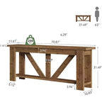Tavolo Consolle Lantine a 2 Livelli in Legno Massello, Tavolo da Ingresso Extra Lungo da 180 cm, Tavolo da Divano Dietro al Divano per Soggiorno, Corridoio, Atrio