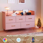 COZONY Cassettiera in legno a 5 cassetti con mensola espositiva, mobile contenitore moderno per camera da letto, soggiorno, ingresso