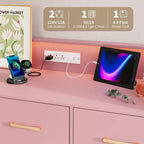 COZONY Cassettiera in legno a 5 cassetti con mensola espositiva, mobile contenitore moderno per camera da letto, soggiorno, ingresso