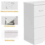 Cassettiera grande a 8 cassetti Heynemo per camera da letto, cassettiera moderna da 55 pollici, mobile TV con maniglie in metallo, organizer per cassetti in legno, bianco