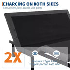 Base letto regolabile con funzione massaggio - Base letto elettrica, luce notturna a LED sotto il letto, preset zero-G/anti-russamento/memoria
