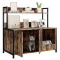 Cat Litter Box Furniture Enclosure with Scratch Pad and Storage