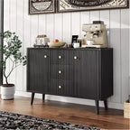 Madia da 47" con cassetti, credenza scanalata con 2 ante e 3 cassetti, per ingresso, cucina, soggiorno