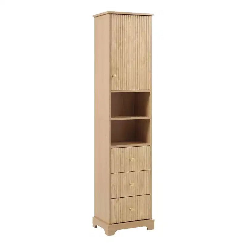 Mobiletto da bagno autoportante con 3 cassetti, ripiano regolabile, ante a chiusura ammortizzata - ModernLuxe