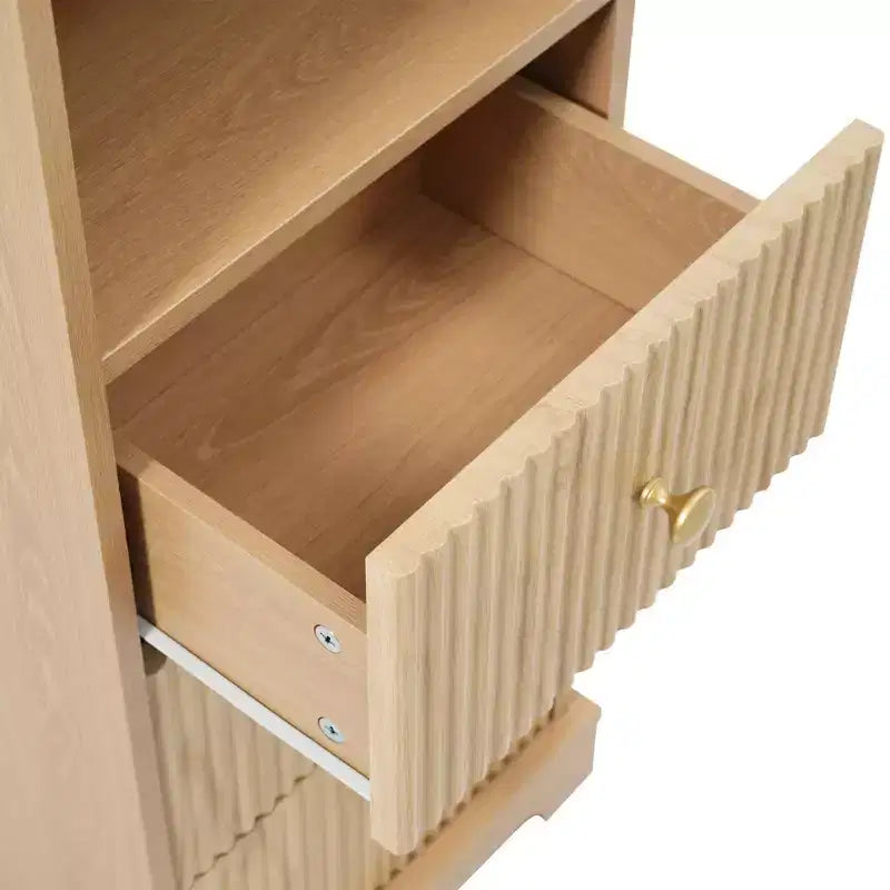 Mobiletto da bagno autoportante con 3 cassetti, ripiano regolabile, ante a chiusura ammortizzata - ModernLuxe