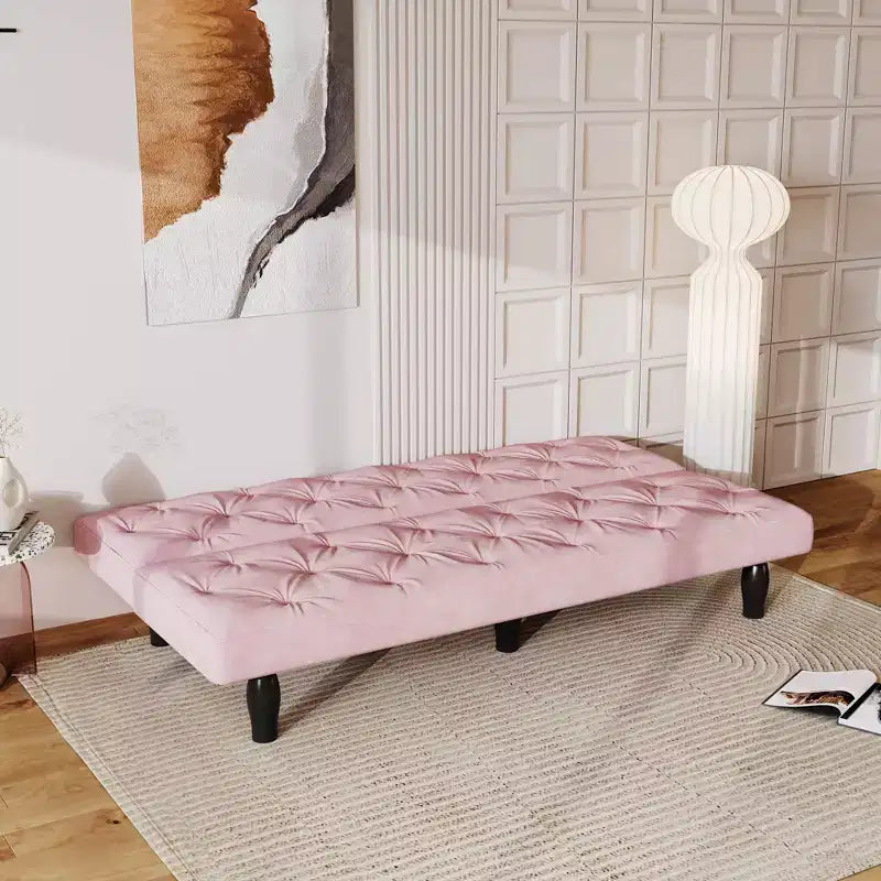 MAYEERTY Divano Letto Trasformabile in Velluto per Soggiorno, Appartamento, Camera da Letto, Rosa