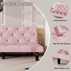 MAYEERTY Divano Letto Trasformabile in Velluto per Soggiorno, Appartamento, Camera da Letto, Rosa
