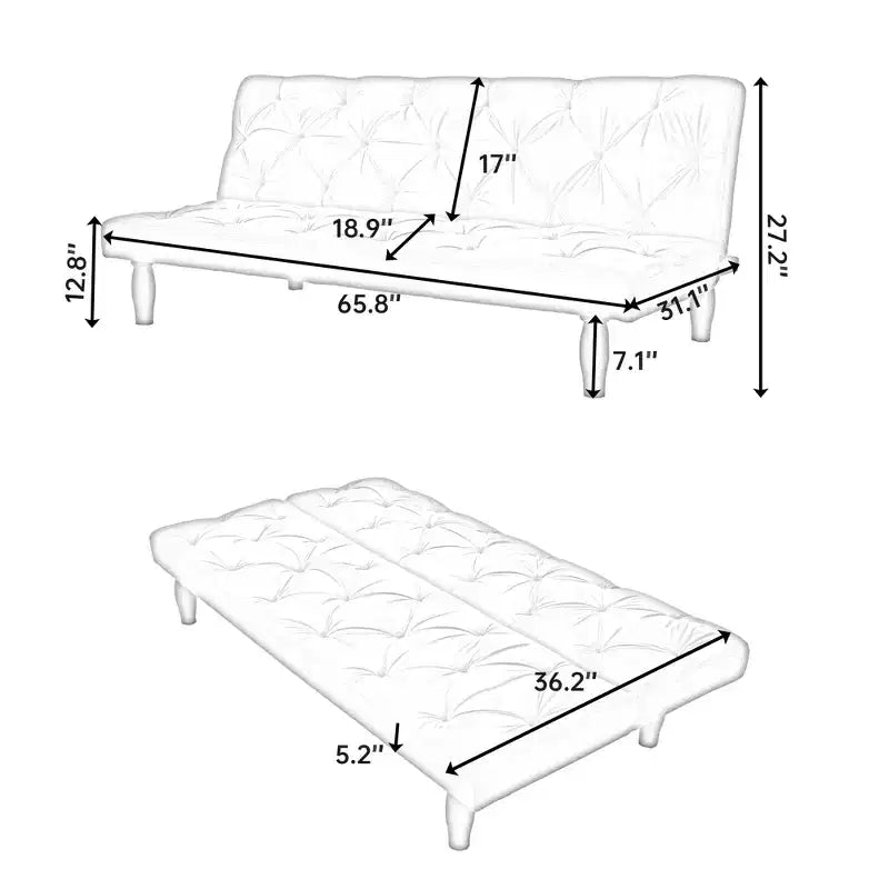 MAYEERTY Divano Letto Trasformabile in Velluto per Soggiorno, Appartamento, Camera da Letto, Rosa