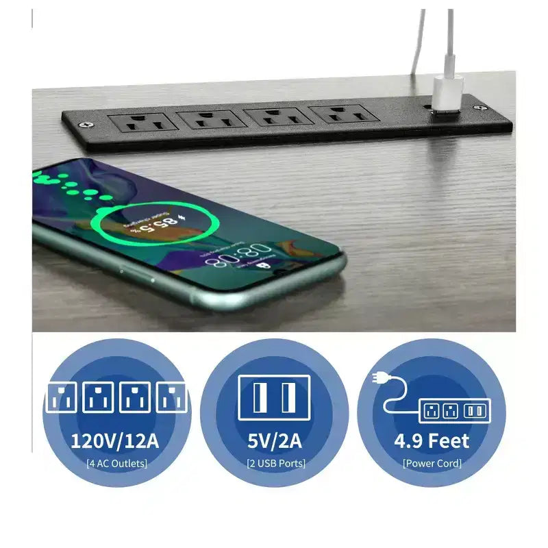 Mobile TV a LED con prese di corrente e ripiani portaoggetti per TV da 70/65/60 pollici, mobile TV per soggiorno