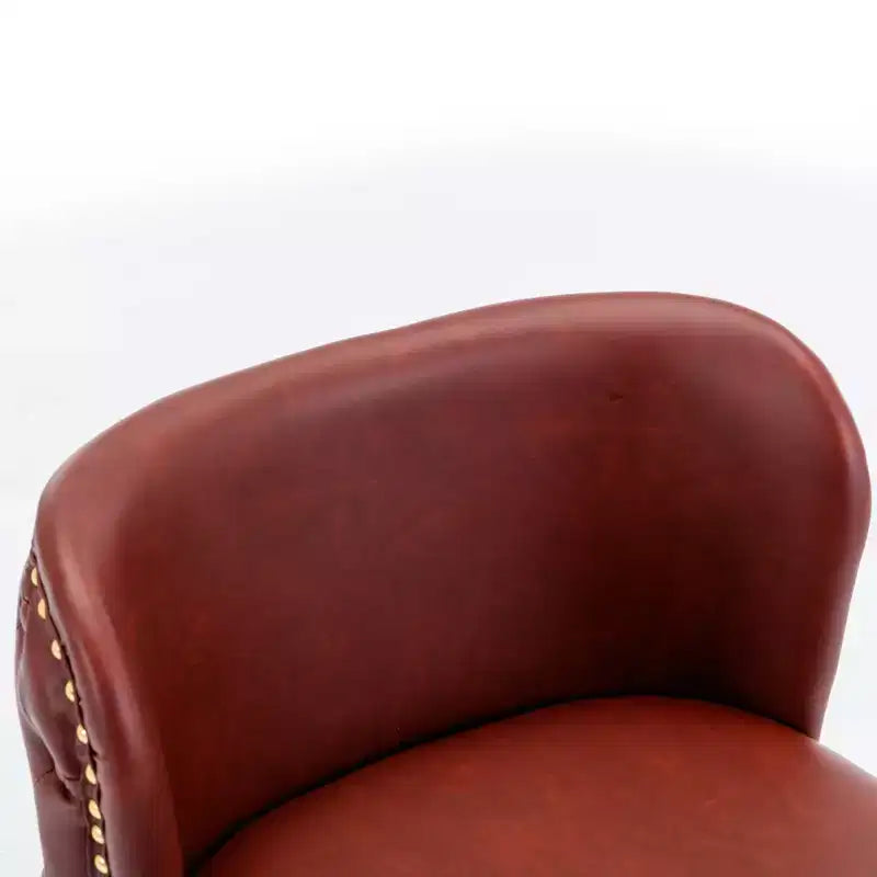 Set di 2 moderni sgabelli da bar girevoli bordeaux, altezza regolabile, schienale trapuntato